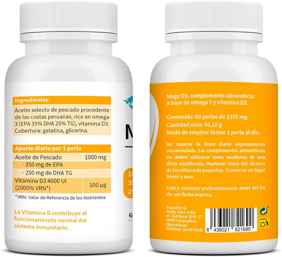 MEGA D3 1000 MG OMEGA 3 + 4000 UI VITAMINA D3